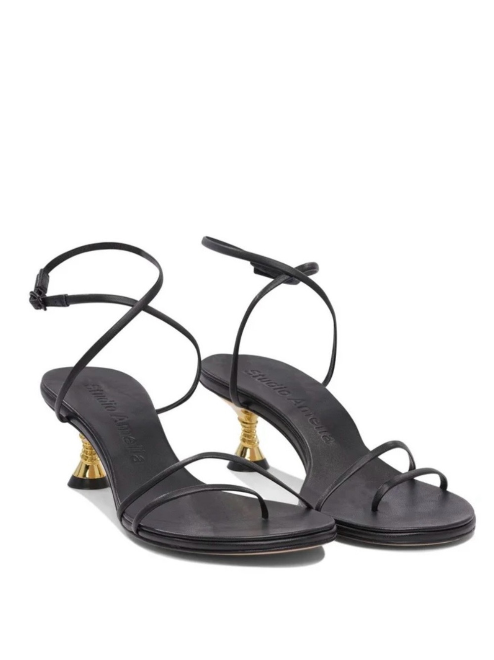 Studio Amelia Black Helix 50 Heeled Sandals
